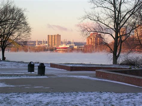 Downtown Cincinnati Of A Winters Morning Looking North Across The