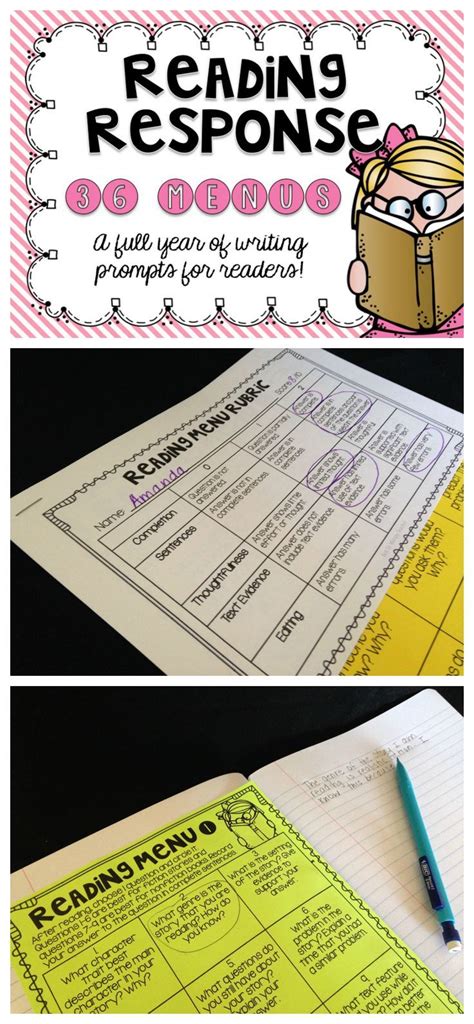 Reading Response Menus Give Students Some Choice While Allowing