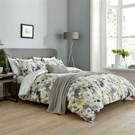 Sanderson Simi Floral Bedding in Grey - ZenDom