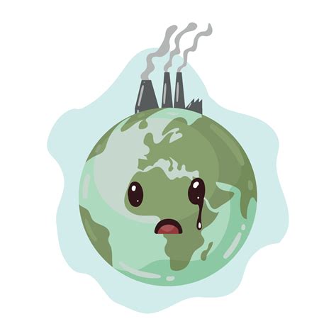 sick earth with pollution factory 10527731 Vector Art at Vecteezy