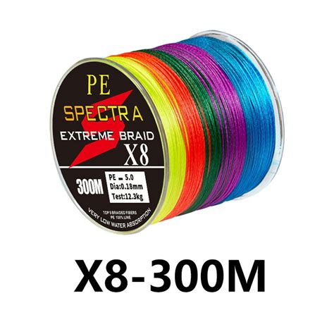 Casting Pe Line 4 8 Strands Braided Line 100m 300m Zero Stretch Spectra Rainbow Color