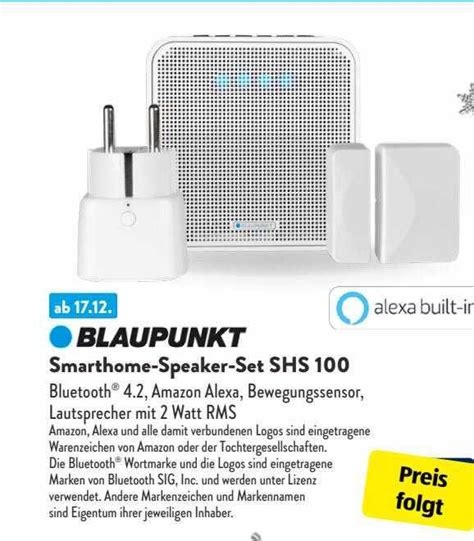 Blaupunkt Smarthome Speaker Set Shs Angebot Bei Aldi S D