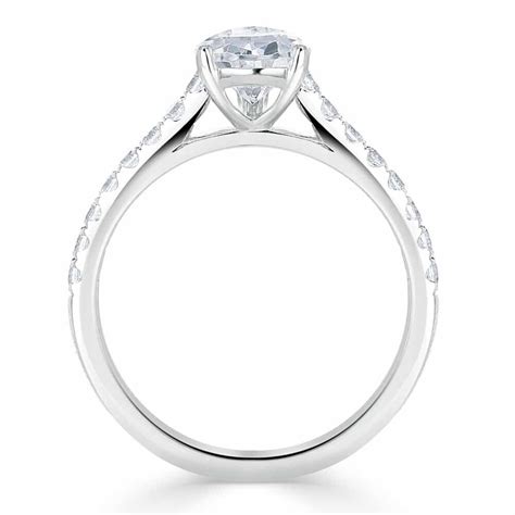 2 35 CT Poire Coupe Moissanite Bague de Fiançailles 14K Solide Blanc or