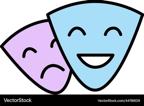 Theatre Mask Drama And Comedy Icon Royalty Free Vector Image