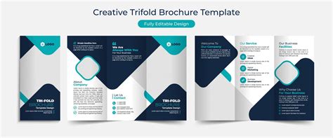 creative corporate business trifold brochure template design abstract