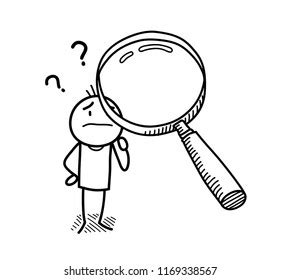 Curious Stick Figure Doodle Being Observed Stock Vector Royalty Free