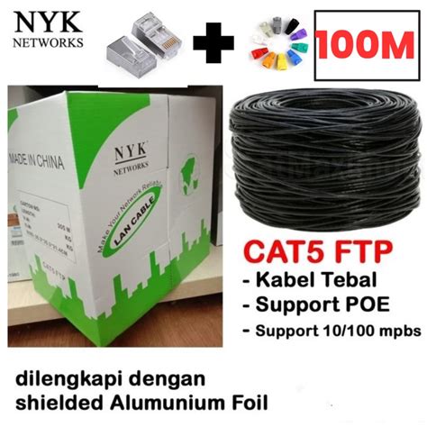 Jual Kabel Lan FTP Cat5E NYK Outdoor METERAN 100 METER Shopee Indonesia