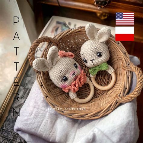 Crochet Pattern Bunny Rattle PDF Bunny Baby Rattle Crochet Etsy