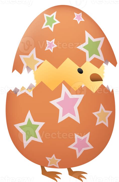 Chick In Broken Easter Egg With Star 21820097 Png