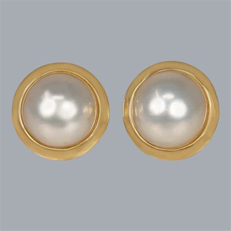 Vintage Mabe Pearl Earrings Ct Gold The Chelsea Bijouterie