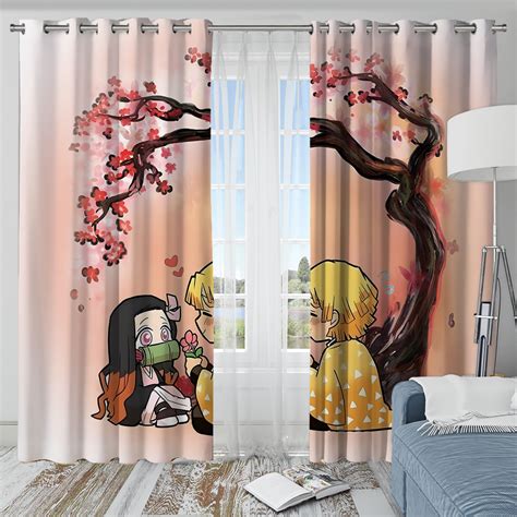 Nezuko Zenitsu Demon Slayer Cherry Blossom Japan Style Anime Window Cu