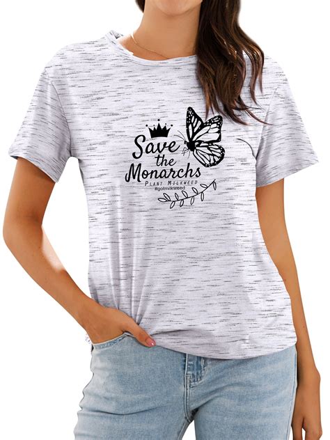 Twzh Women Save The Monarchs Plant Milkweed Gotmilkweed Print T Shirt