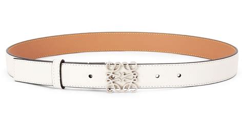 Loewe Leather Anagram Belt In Pebble Grain Calfskin In Soft White