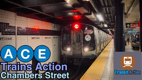 ᴴᴰ MTA A C E Trains action at Chambers Street YouTube