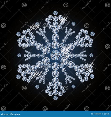 Beautiful Diamond Snowflake Stock Vector Illustration Of Diamond