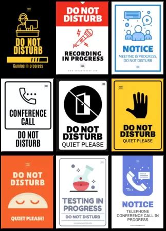 Editable Do Not Disturb Sign Templates