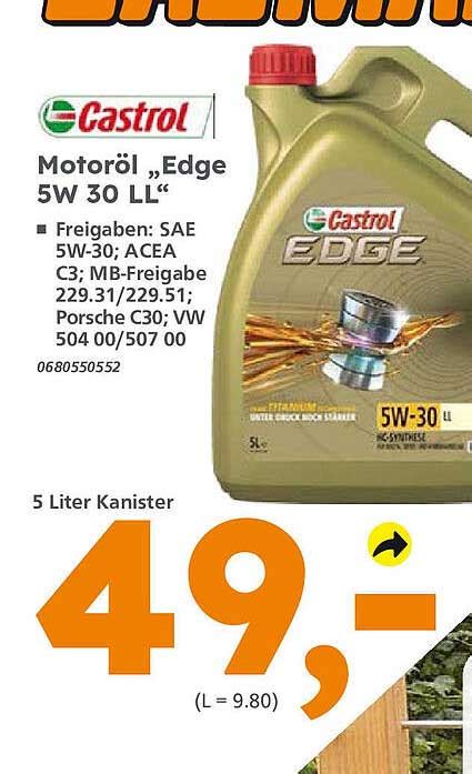 Castrol Motor L Edge W Ll Angebot Bei Globus Baumarkt Prospekte De