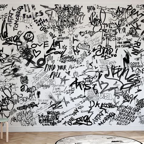 Street Art Poetry Bw Delightful Wall Mural Wall Murals Wall