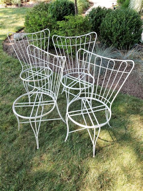 Mid Century Homecrest Set Of Four Outdoor Chairs Etsy Vintage