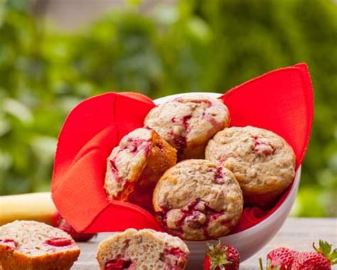 Whole Wheat Strawberry Banana Protein Muffins Recipe