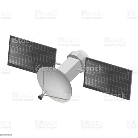 Space Satellite Vector Flat Isometric Illustration Flying Orbital