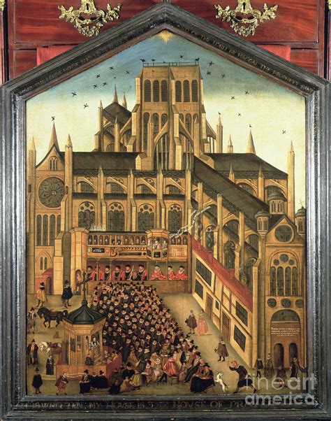 Dr King Preaching At Old St Pauls Before James I Painting By John