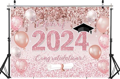 Wolada Pink Graduation Backdrop Rose Gold Graduation