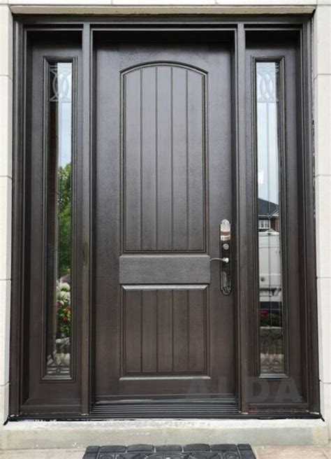 Grey Entry Fiberglass Door With Sidelights Grey Fiberglass Door