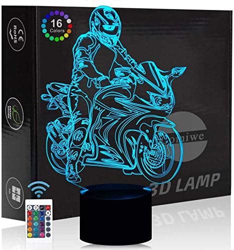 Lampe De Chevet Veilleuse Tactile Moto Cross Lampe 3D LED Illusion