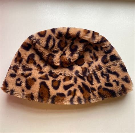 Faux Fur Fuzzy Bucket Hat Trendy Y2k Accessory Leopard Etsy