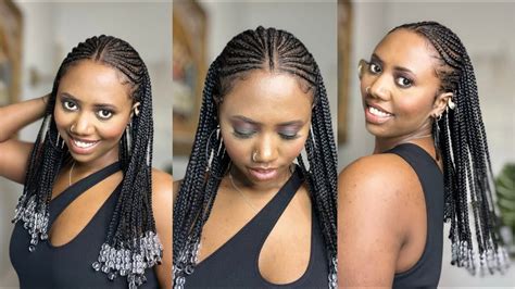 Tribal Braids Fulani Braids With Beads Diy Braids On My Self Beginner