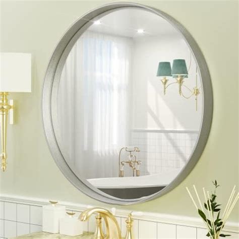 Amazon Tetote Round Mirror Inch Silver Circle Mirrors For