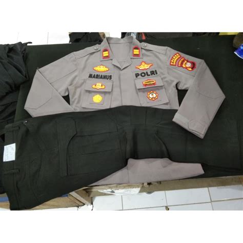 Jual Baju Pdl Dinas Polri Setelan Atribut Standart Dan Timbul Tactical