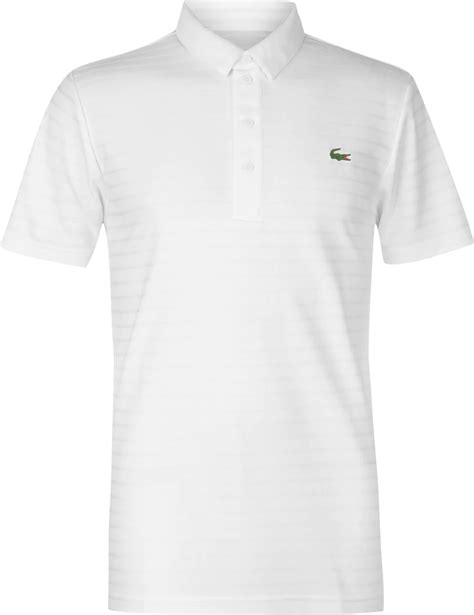 Lacoste Sport Textured Breathable Golf Polo Shirt White • Pris