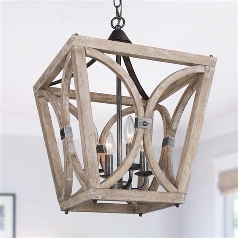 Uolfin Modern Farmhouse Cage Dining Room Chandelier 4 Light Handcrafted