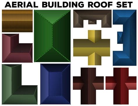 Aerial building roof set 293136 Vector Art at Vecteezy