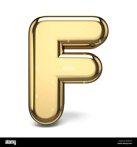 Fuente De Oro Letra F D Render Ilustraci N Aislado Sobre Fondo Blanco