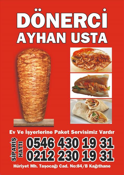 Carta de Dönerci AYHAN usta sulu yemek çeşitleri Estambul Taşocağı Cd