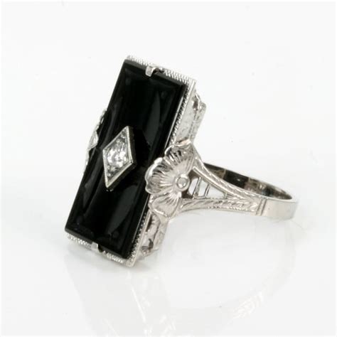 Art Deco Era Onyx And Diamond Ring From The S