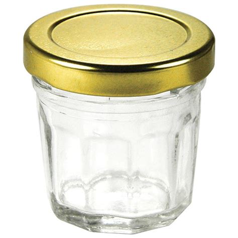 Mini Pot à confiture en verre couvercle or Vaisselle Firplast