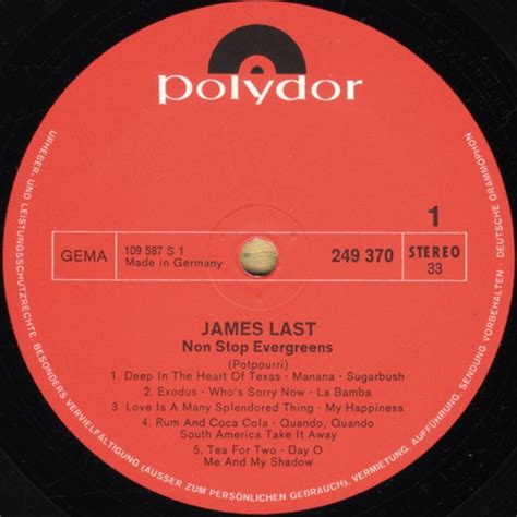 James Last Non Stop Evergreens LP Mixed Akerrecords Nl