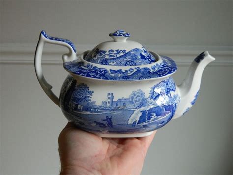 Traditional Spode Blue Italian 5 Cup Size Teapot - Made in England # ...