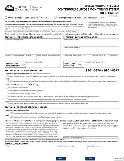 Dexcom G6 Continuous Glucose Monitor – Special Authority Request – The ...