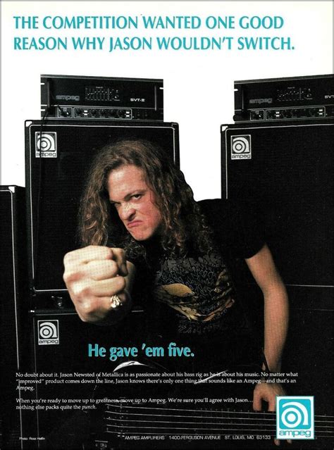 Details About Metallica Jason Newsted 1991 Ampeg Bass Guitar Amps Ad 8