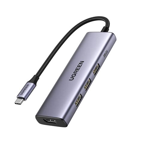 Ugreen Port Hub 5 In 1 Usb C To 4xusb A Hdmi And Pd 15596 Gray