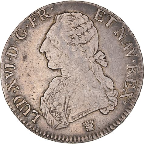 Coin France Louis XVI Écu aux branches d olivier Ecu 1788 Limoges