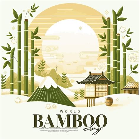 World Bamboo Day Social Media Post Banner Template Premium Ai