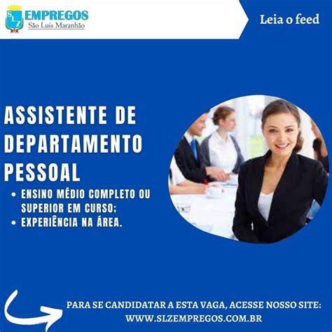 ASSISTENTE DE DEPARTAMENTO PESSOAL SLZ Empregos