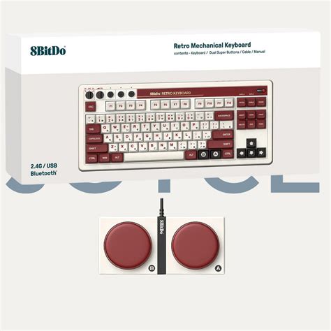 B N Ph M C Bitdo Retro Mechanical Keyboard C Bluetooth G Usb C Hot Swap Aluminum Plate