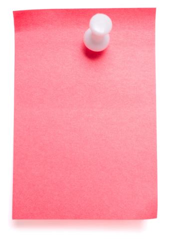 Red Postit Note With Push Pin Stock Photo Download Image Now